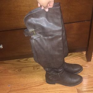 Long over the knee brown boots